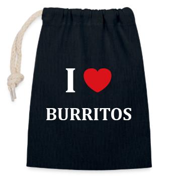 Love Small Burrito - Closable cotton gift bag (14x20cm) - navy - Front
