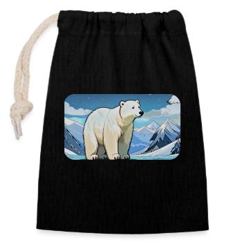 Édition Montagnes - Sac cadeau en coton avec cordon (14 x 20 cm) - noir - Devant