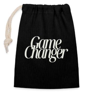 Game Changer - Verschließbarer Geschenkbeutel aus Baumwolle (14x20cm) - Schwarz - Vorne