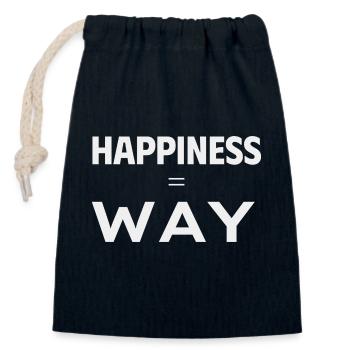 Bonheur WAY - Sac cadeau en coton avec cordon (14 x 20 cm) - bleu marine - Devant