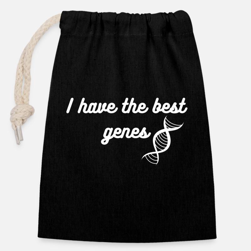 I have the best genes - Closable cotton gift bag (14x20cm) - black