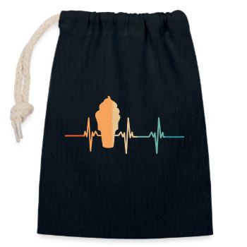 Heartbeat Eiswaffel - Verschließbarer Geschenkbeutel aus Baumwolle (14x20cm) - Navy - Vorne