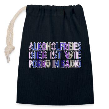 geschenk alkoholische getränke - Verschließbarer Geschenkbeutel aus Baumwolle (14x20cm) - Navy - Vorne