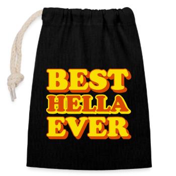 Hella First Name Funny Gift - Closable cotton gift bag (14x20cm) - black - Front