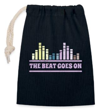 The Beat goes on DJ Musician Equalizer - Closable cotton gift bag (14x20cm) - navy - Front