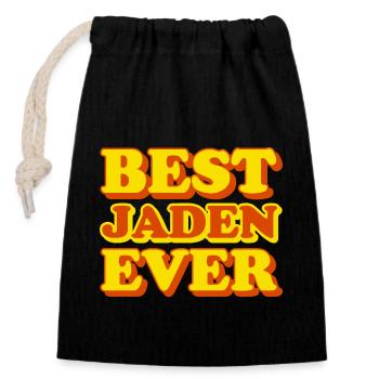 Jaden Vorname Lustiges Geschenk - Verschließbarer Geschenkbeutel aus Baumwolle (14x20cm) - Schwarz - Vorne
