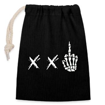 Straight Kiss Death Punk - Closable cotton gift bag (14x20cm) - black - Front
