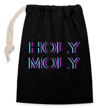 Holy Moly - Closable cotton gift bag (14x20cm) - black - Front