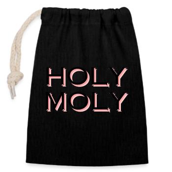 Holy Moly - Closable cotton gift bag (14x20cm) - black - Front