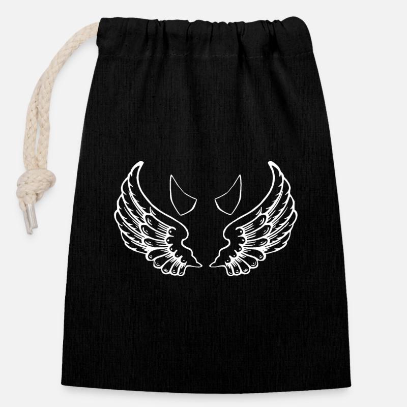Good and Bad - Closable cotton gift bag (14x20cm) - black