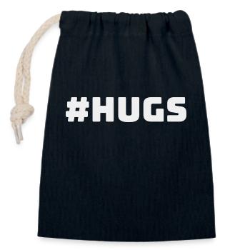HUGS - Closable cotton gift bag (14x20cm) - navy - Front