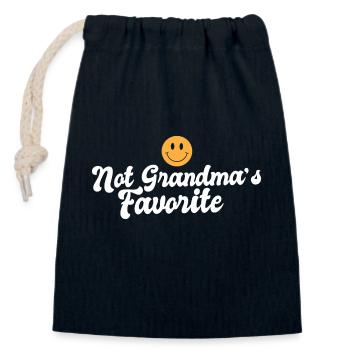 Not Grandma's Favorite Grandchild Grandkids - Closable cotton gift bag (14x20cm) - navy - Front