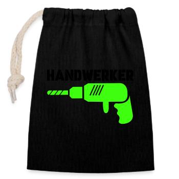 handwerker - Verschließbarer Geschenkbeutel aus Baumwolle (14x20cm) - Schwarz - Vorne