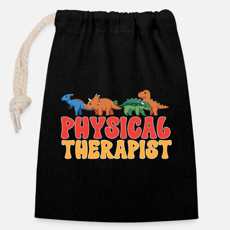 Physiotherapie Kinderphysiotherapeutin - Verschließbarer Geschenkbeutel aus Baumwolle (14x20cm) - Schwarz