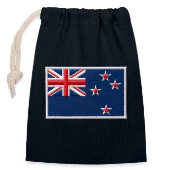 New Zealand Aotearoa Kiwi 24 - Closable cotton gift bag (14x20cm) - navy - Front