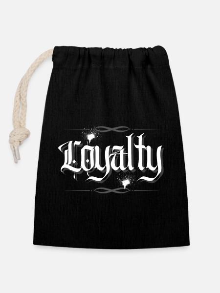 Loyalty - Verschließbarer Geschenkbeutel aus Baumwolle (14x20cm) - Schwarz