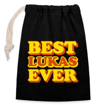 Luke First Name Funny Gift - Closable cotton gift bag (14x20cm) - black - Front