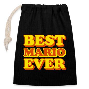 Lustiges Geschenk mit Vornamen Mario - Verschließbarer Geschenkbeutel aus Baumwolle (14x20cm) - Schwarz - Vorne