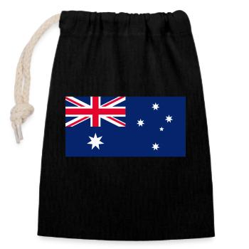 Australian Flag / Drapeau Australie - Sac cadeau en coton avec cordon (14 x 20 cm) - noir - Devant