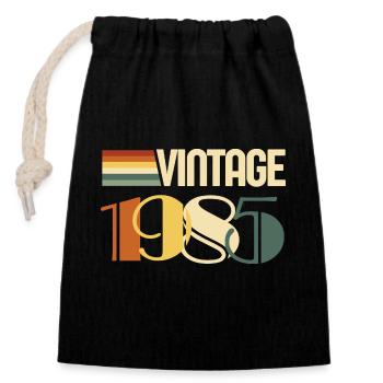 Vintage 1985 - 1985 Anniversary Gift - Closable cotton gift bag (14x20cm) - black - Front