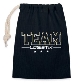 Team Logistics - Closable cotton gift bag (14x20cm) - navy - Front