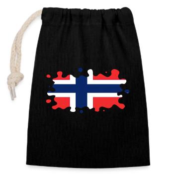 Norwegen Norwegen Flagge Skandinavien Norden Tor Viking - Verschließbarer Geschenkbeutel aus Baumwolle (14x20cm) - Schwarz - Vorne