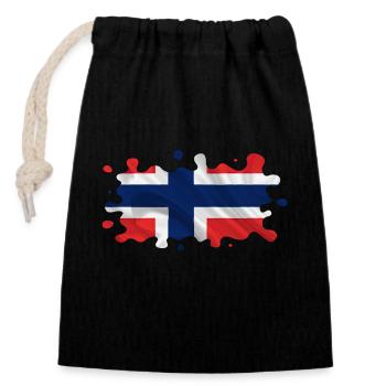 Norwegen Norwegen Flagge Skandinavien Norden Tor Viking - Verschließbarer Geschenkbeutel aus Baumwolle (14x20cm) - Schwarz - Vorne