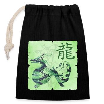 Cerf-volant E 108 - Sac cadeau en coton avec cordon (14 x 20 cm) - noir - Devant
