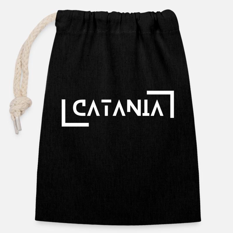 Catania - Verschließbarer Geschenkbeutel aus Baumwolle (14x20cm) - Schwarz