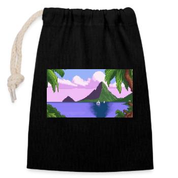 Piton ,St lucia - Pixel Art - Closable cotton gift bag (14x20cm) - black - Front