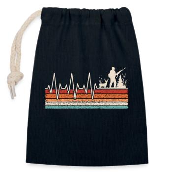 Jäger Herzschlag Jagd - Verschließbarer Geschenkbeutel aus Baumwolle (14x20cm) - Navy - Vorne