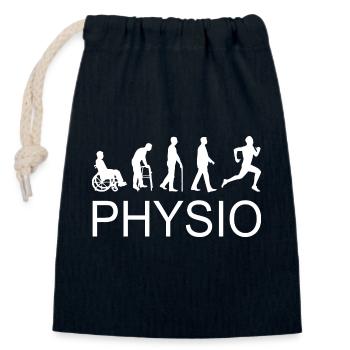 Physio Silhouette weiß - Verschließbarer Geschenkbeutel aus Baumwolle (14x20cm) - Navy - Vorne