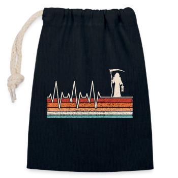 Heartbeat Grim Reaper - Closable cotton gift bag (14x20cm) - navy - Front