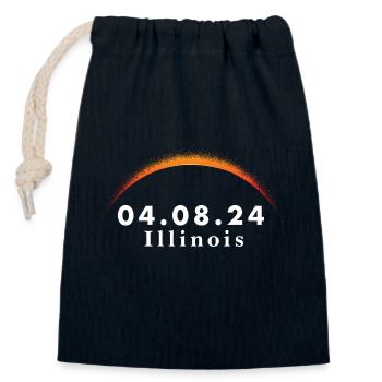 Total Solar Eclipse Path of Totality Illinois - Verschließbarer Geschenkbeutel aus Baumwolle (14x20cm) - Navy - Vorne