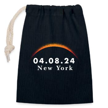 Total Solar Eclipse Path of Totality New York - Verschließbarer Geschenkbeutel aus Baumwolle (14x20cm) - Navy - Vorne