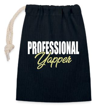 Professional Yapper Fluent In Yapanese Slang - Closable cotton gift bag (14x20cm) - navy - Front