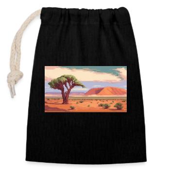 Sossusvlei, Namibia - Pixel Art - Verschließbarer Geschenkbeutel aus Baumwolle (14x20cm) - Schwarz - Vorne