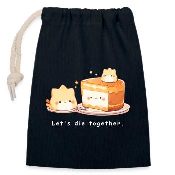 Dessert 01 - Closable cotton gift bag (14x20cm) - navy - Front