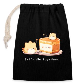 Dessert 01 - Closable cotton gift bag (14x20cm) - black - Front