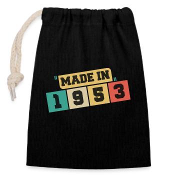 1953 anniversaire 1953 né en 1953 anniversaire - Sac cadeau en coton avec cordon (14 x 20 cm) - noir - Devant