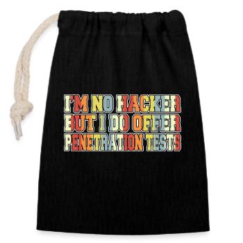 Anniversaire internet informatique - Sac cadeau en coton avec cordon (14 x 20 cm) - noir - Devant