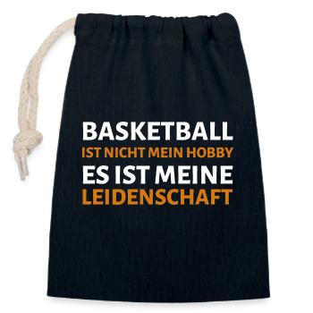 Basketball - Closable cotton gift bag (14x20cm) - navy - Front