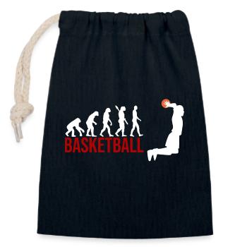 Evolution Basketball - Verschließbarer Geschenkbeutel aus Baumwolle (14x20cm) - Navy - Vorne