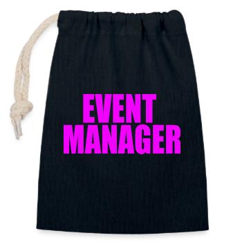EVENT MANAGER - Closable cotton gift bag (14x20cm) - navy - Front