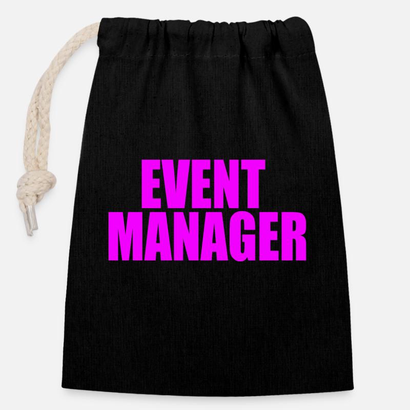 EVENT-MANAGER - Verschließbarer Geschenkbeutel aus Baumwolle (14x20cm) - Schwarz