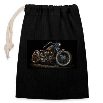 Bobber - Closable cotton gift bag (14x20cm) - black - Front