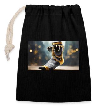 Pun ambiguous german expression – Coole Socke - Closable cotton gift bag (14x20cm) - black - Front