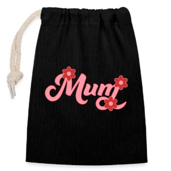 Swoosh Mum - Closable cotton gift bag (14x20cm) - black - Front