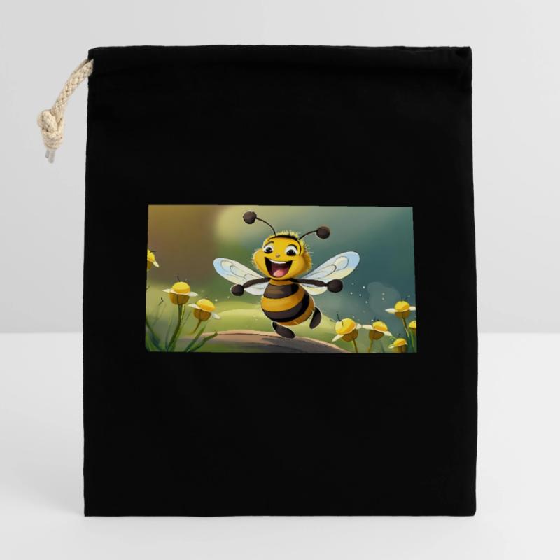 Pun ambiguous expression – HapBee (Happy Bee) Closable cotton gift bag (14x20cm)