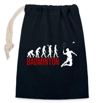 Evolution Badminton - Verschließbarer Geschenkbeutel aus Baumwolle (14x20cm) - Navy - Vorne